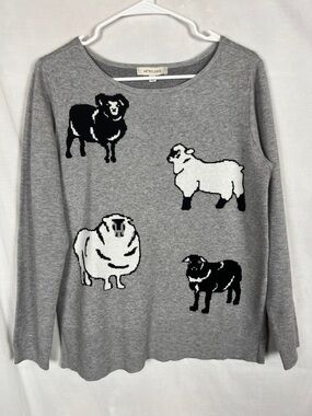 NWT Astrologie Cracker Barrel Gray Sheep Ram Sweater